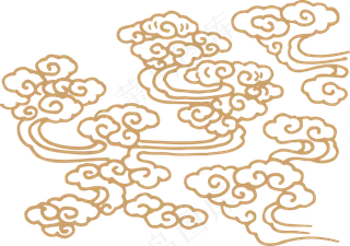中式传统祥云中国风古典水纹吉祥图案免抠