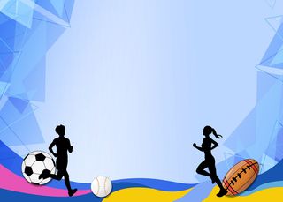 水彩运动足球比赛蓝色背景