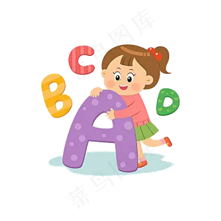 ABCD英语卡通可爱小孩