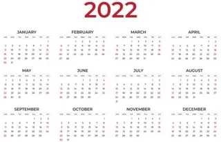 日历 2022 年 PNG免抠