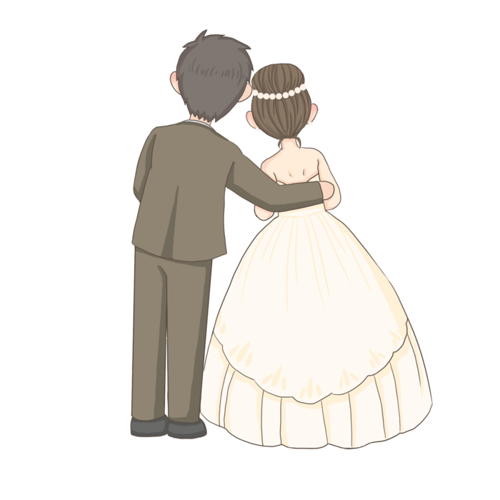婚纱卡通人物婚礼白纱结婚婚纱摄影手绘