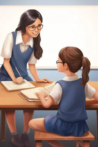 上课老师学生扁平插画背景