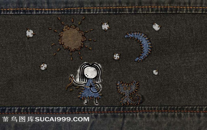 布料上的卡通小人图案