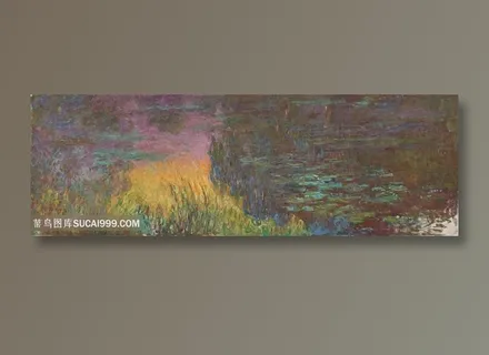 印象派莫奈池塘风景油画图片 印象派莫奈池塘风景油画图片