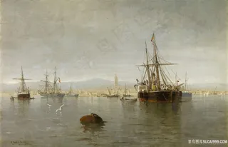 在波多黎各海景油画图片