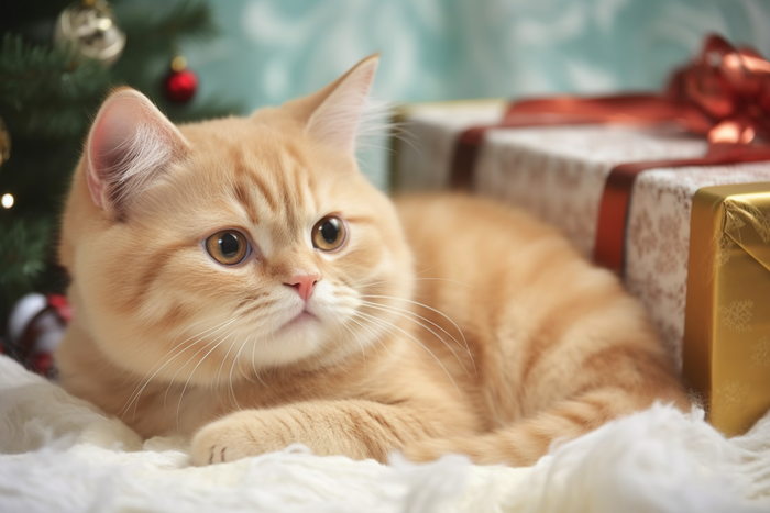 一只可爱的猫咪橘猫趴着家里玩耍摄影图