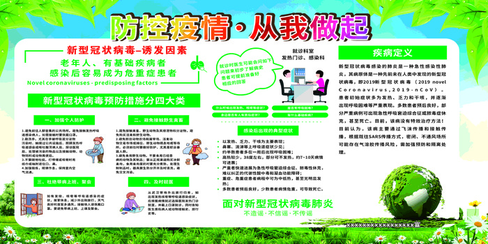 防控疫情 从我做起措施展架cdr矢量模版下载