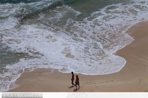 加勒比 海滩 热带 散步