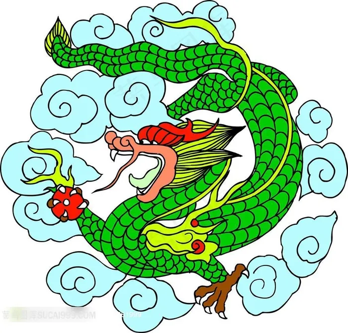 龙纹图案插画素材
