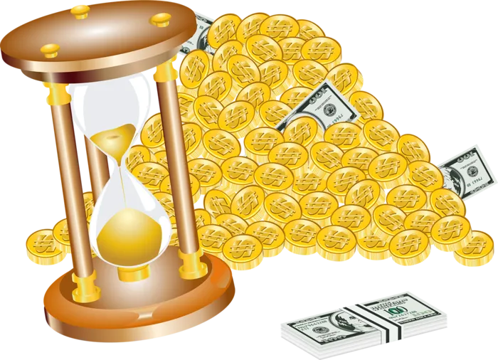 少儿兴趣班时间就是金钱卡通沙漏