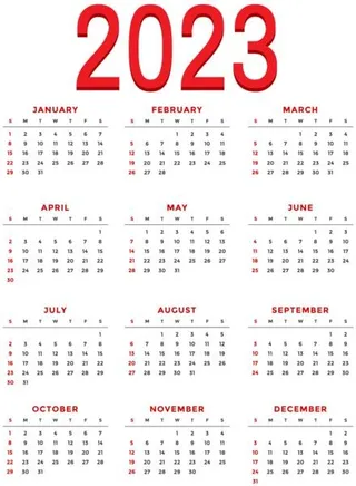 2023 年日历 PNG免抠