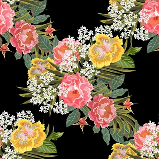 花卉唯美手绘花朵面料纹理手机壳布料面料印花服装矢量图案素材