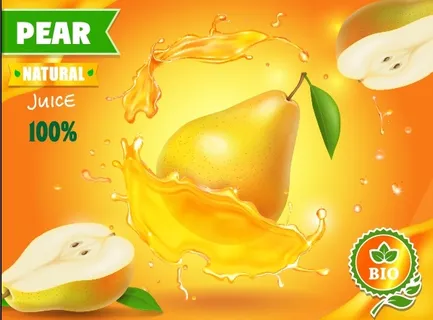 设计广告梨子饮料