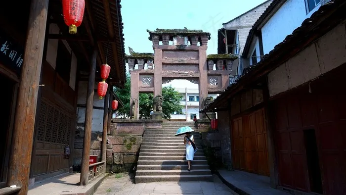 四川尧坝古镇风景素材图片