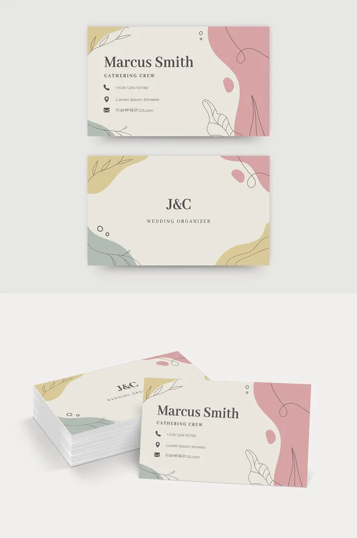 浪漫  婚礼  结婚  概念  名片psd模版下载