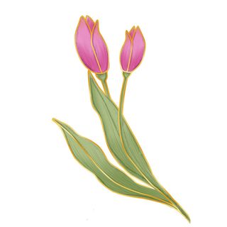 国潮风立体浮雕金边手绘花朵花卉PSD设计PNG免扣图片元素素材