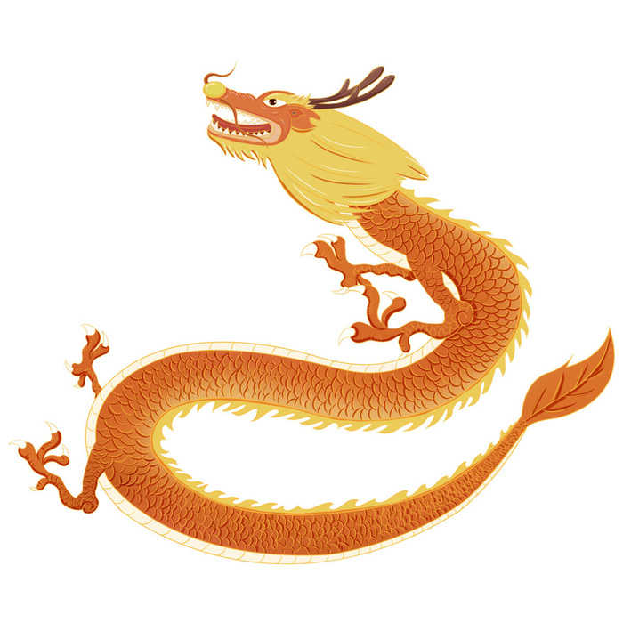 手绘国潮中国风神龙凤凰卡通形象插画装饰元素图案PSD设计素材psd模版下载