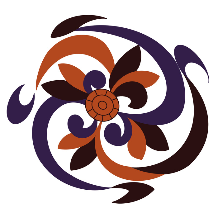 复古中国风国潮敦煌花纹花草插画手绘装饰小元素PSD素材