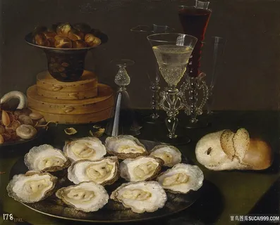 比尔特奥斯博德贡静物生蚝油画