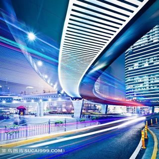 城市道路炫光夜景