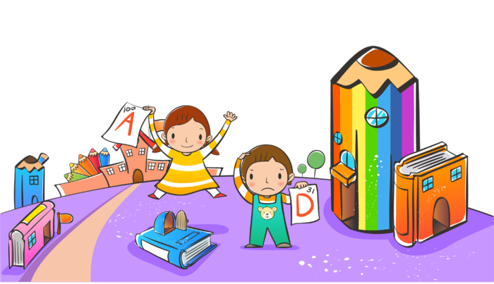 游乐场 卡通 姐弟