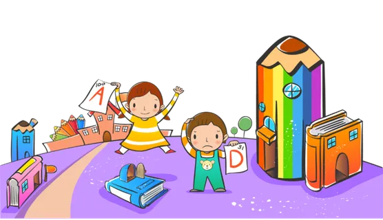 游乐场 卡通 姐弟