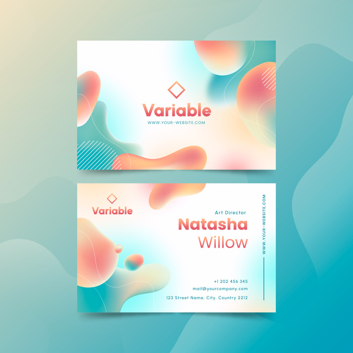 抽象流体名片模板