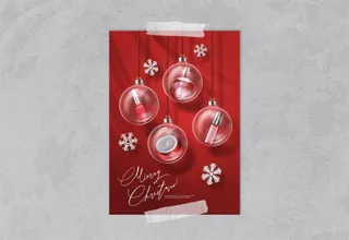 圣诞节销售化妆品海报