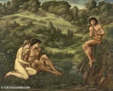 爱德华伯恩琼斯油画裸体树林山脉装饰画 爱德华伯恩琼斯油画裸体树林山脉装饰画