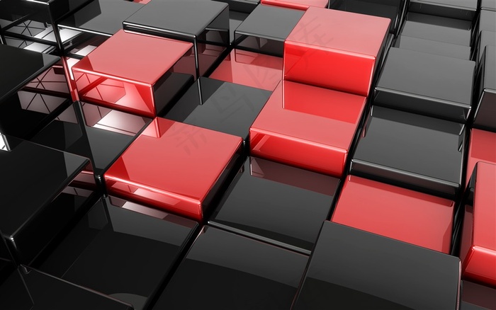 3D光滑立体方块背景高清图片