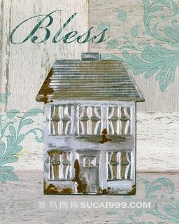 复古花纹木屋艺术油画