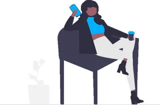 2.5d打电话插画小图标素材