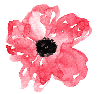 唯美森系手绘水彩花朵 免抠