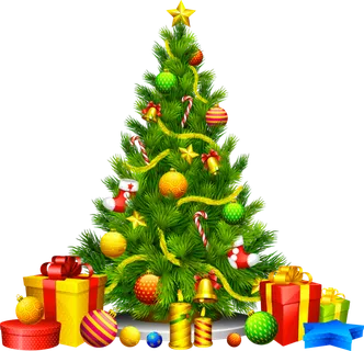 圣诞节冷杉铃铛花束饰品礼物盒