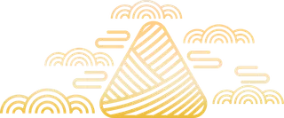 金色渐变端午节云纹粽子素材