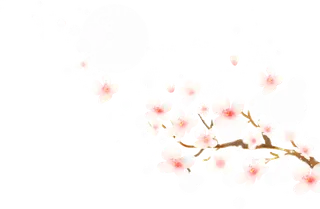 粉色简约风手绘鲜花花朵水墨画PNG素材图片 (41)