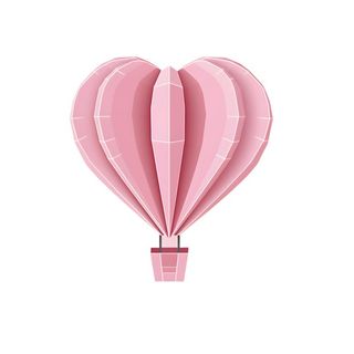 爱心热气球粉色免抠