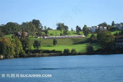 瑞士琉森湖风景图