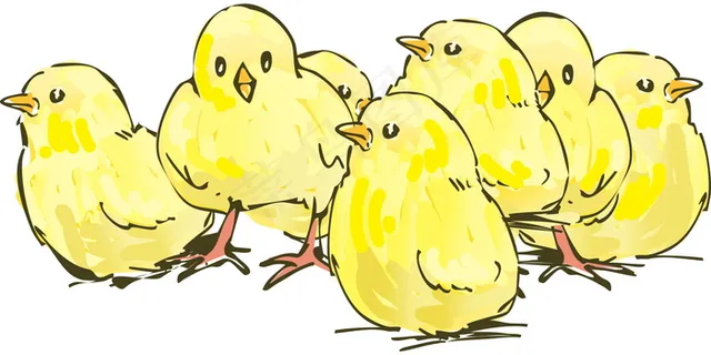 黄色小鸡卡通画图片