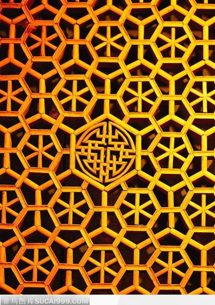 中国古代门窗-镂空雕刻的方形格子