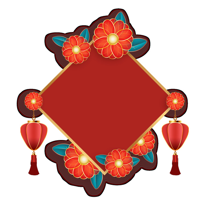 灯笼框装饰新年