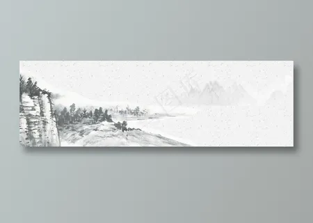 中国风水墨banner海报背景