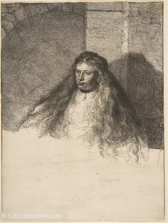 长发美女时尚艺术挂画