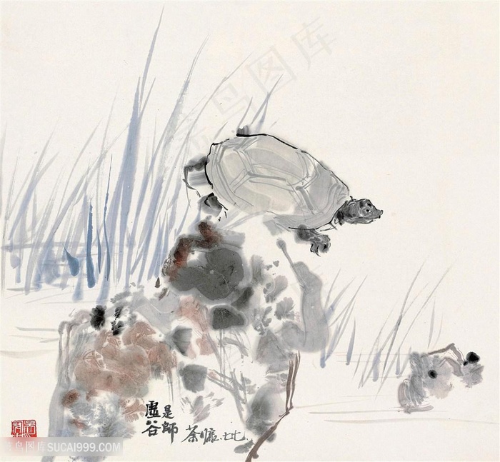 吴冠中水墨河流美景装饰画