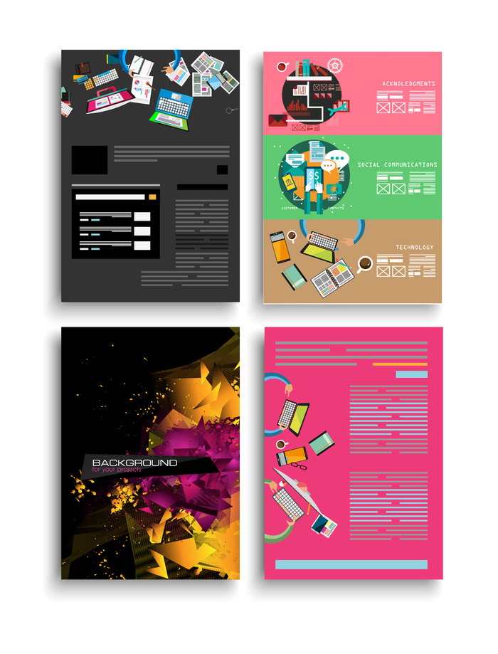 抽象矢量彩色时尚年度宣传册设计