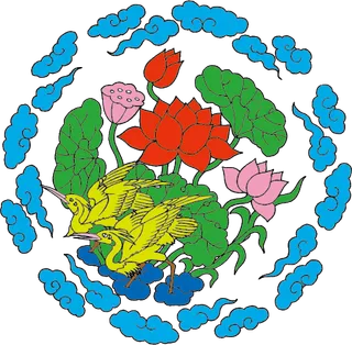 中国吉祥图免扣元素矢量图红莲