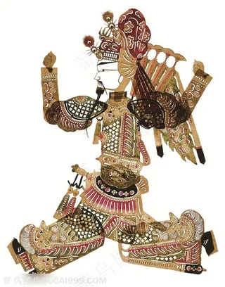 开心大跳的将士皮影戏中国风图片