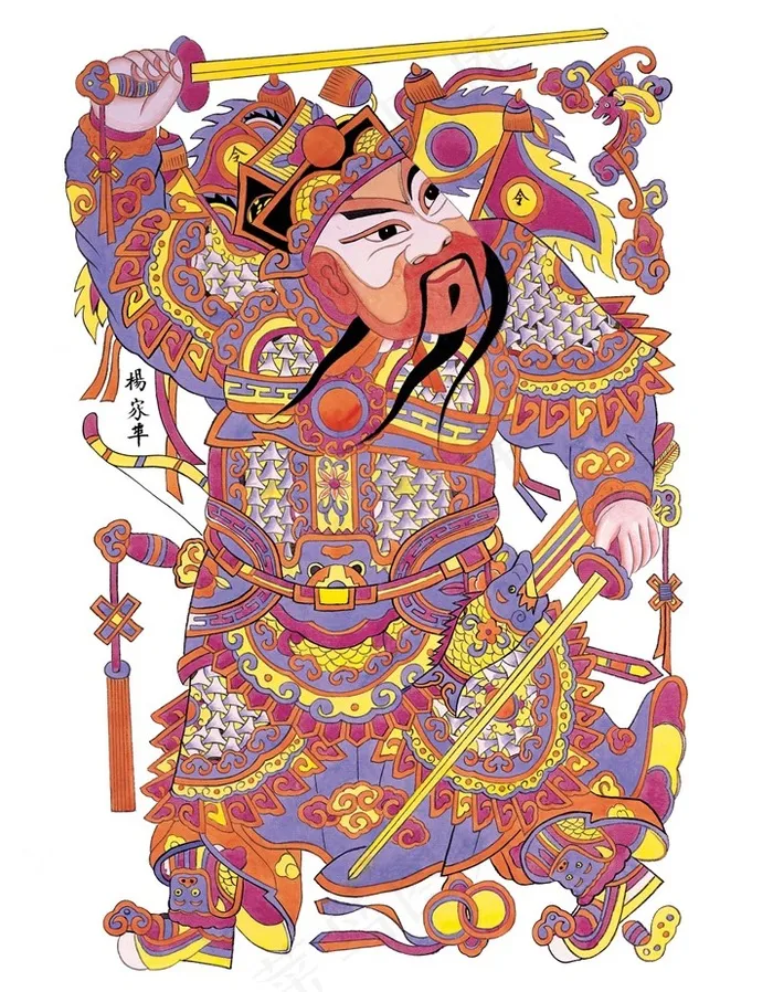 传统绘画门神图片