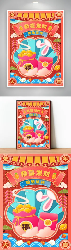 大气兔年活动海报设计