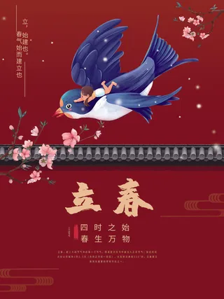 24节气立春春季新春春天海报模板PSD分层设计素材源文件模板